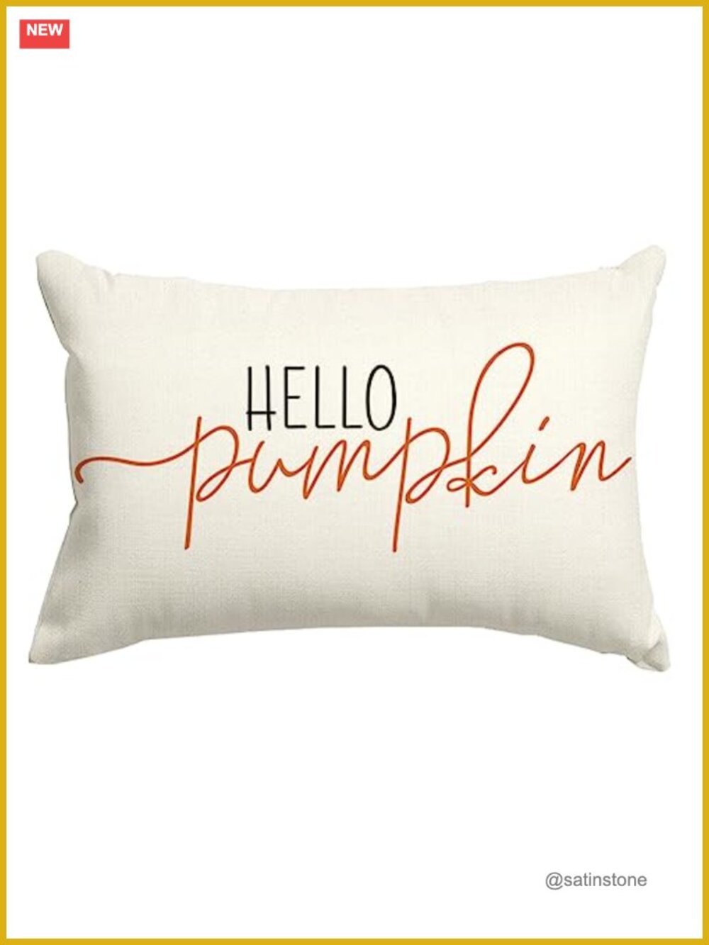 Pumpkin Fall Throw Pillow Cover 12x20 Lumbar Polyester Linen
